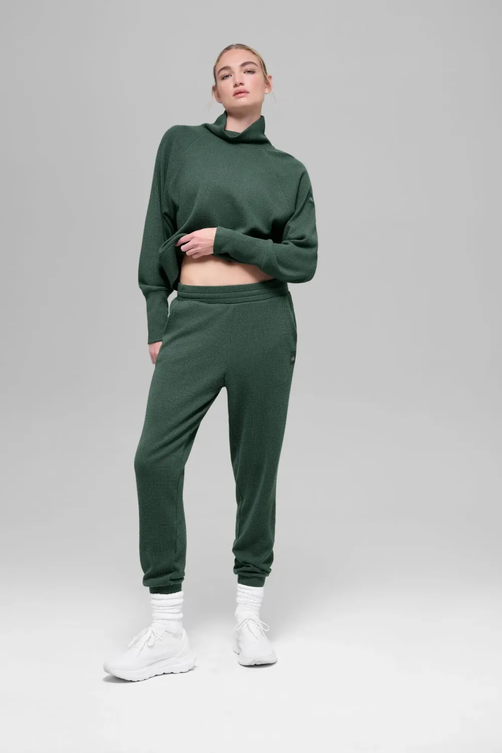 Moletom Waffle Weekend Escape Mock Neck Manga Longa